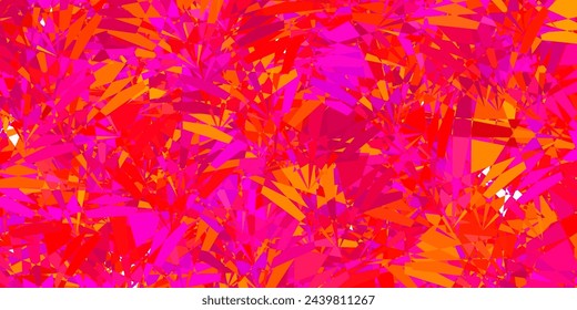 Rosa claro, plantilla de vector amarillo con formas de triángulo. Formas triangulares con degradado colorido en estilo abstracto. Empieza a diseñar para inspirarte.