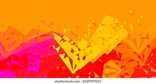 Rosa claro, plantilla de vector amarillo con formas de triángulo. Diseño simple en estilo abstracto con triángulos, líneas. Patrón para promociones.