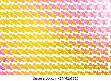 Light Pink, Yellow vector template with lava shapes. Blurred geometric sample with gradient bubbles.  Marble design for your web site.