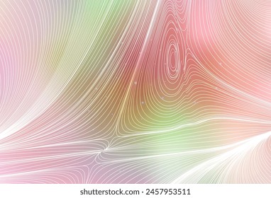 Rosa claro, Plantilla de Vector amarillo con círculos, líneas. Abstractas ilustración con figuras volumétricas. Fondo de pantalla para un celular.
