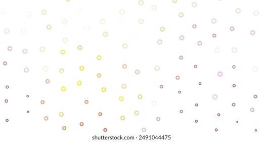 Light pink, yellow vector template with circles. Abstract decorative design in gradient style with bubbles. Pattern for booklets, leaflets.