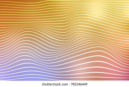 Light Pink, Yellow vector template with curved lines. An elegant bright illustration with gradient. The best blurred design for your business.