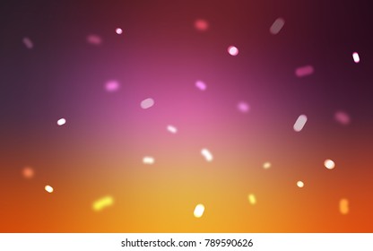 Light Pink, Yellow vector template with ice snowflakes. Shining colored illustration with snow in christmas style. The pattern can be used for new year ad, booklets.