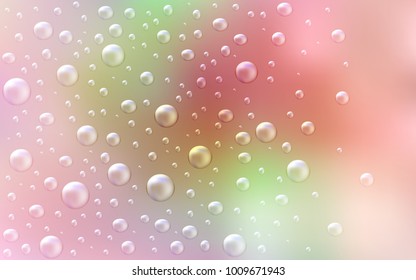 Light Pink, Yellow vector texture with disks. Modern abstract illustration with colorful water drops. The pattern can be used for ads, leaflets of liquid.