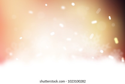 Light Pink, Yellow vector texture with colored snowflakes. Modern geometrical abstract illustration with crystals of ice. New year design for your business advert.