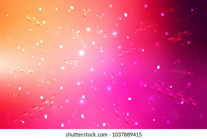 Light Pink, Yellow vector texture with birthday confetti. Blurred decorative design in anniversary style with confetti. The pattern can be used for birthday gifts, congratulations.