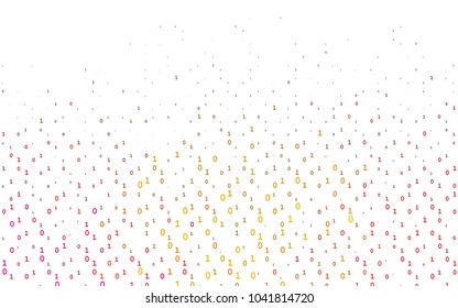 Light Pink, Yellow vector texture with Digit characters. Modern geometrical illustration with numerals. The pattern can be used for ad, booklets, leaflets of education.