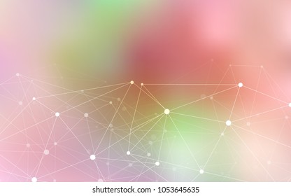 Light Pink, Yellow vector texture with disks, lines. Abstract illustration with colorful discs and triangles. Pattern can be used for futuristic ad, booklets.