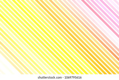 Light Pink, Yellow vector texture with colored lines. Decorative shining illustration with lines on abstract template. Best design for your ad, poster, banner.
