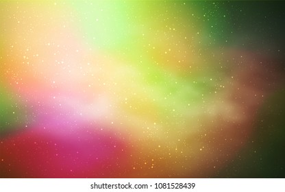 Light Pink, Yellow vector texture with milky way stars. Blurred decorative design in simple style with galaxy stars. Pattern for futuristic ad, booklets.
