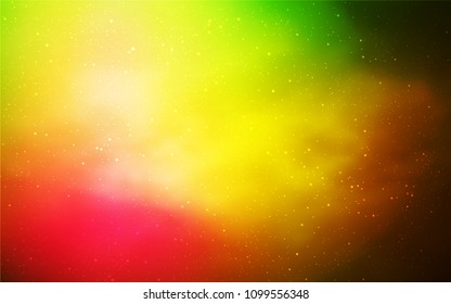 Light Pink, Yellow vector texture with milky way stars. Space stars on blurred abstract background with gradient. Best design for your ad, poster, banner.