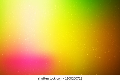 Light Pink, Yellow vector texture with milky way stars. Blurred decorative design in simple style with galaxy stars. Template for cosmic backgrounds.