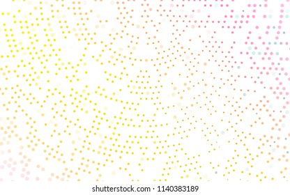 Light Pink, Yellow vector  texture with disks. Beautiful colored illustration with blurred circles in nature style. New design for ad, poster, banner of your website.