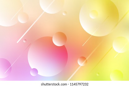 Light Pink, Yellow vector texture with disks. Abstract illustration with colored bubbles in nature style. Beautiful design for your business advert.