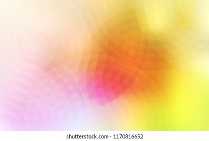 Light Pink, Yellow vector texture with disks. Blurred bubbles on abstract background with colorful gradient. New design for ad, poster, banner of your website.