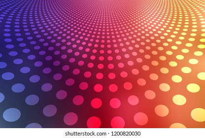 Light Pink, Yellow vector texture with disks. Blurred bubbles on abstract background with colorful gradient. Beautiful design for your business advert.