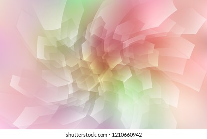Light Pink, Yellow vector texture with colorful hexagons. Design in abstract style with hexagons. Pattern for texture of wallpapers.