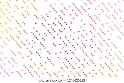 Light Pink, Yellow vector texture in triangular style. Triangles on abstract background with colorful gradient. Template for wallpapers.