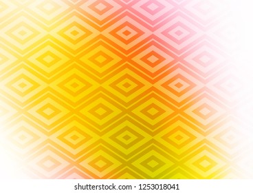 Light Pink, Yellow vector texture with lines, rhombuses. Colorful illustration with lines, cubes on abstract template. Pattern for websites, landing pages.