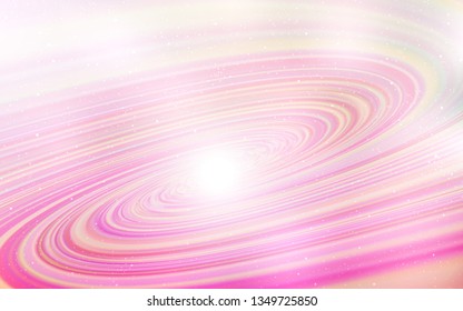 Light Pink, Yellow vector texture with milky way stars. Shining colored illustration with bright astronomical stars. Pattern for futuristic ad, booklets.