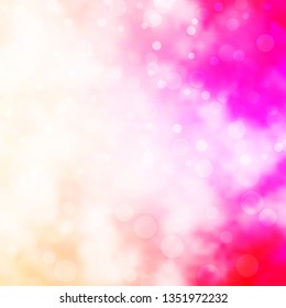 Light Pink, Yellow vector texture with circles. Abstract decorative design in gradient style with bubbles. New template for your brand book.