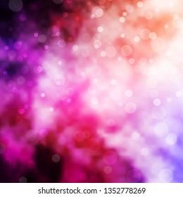 Light Pink, Yellow vector texture with circles. Abstract decorative design in gradient style with bubbles. Pattern for wallpapers, curtains.