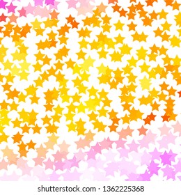 Light Pink, Yellow vector texture with beautiful stars. Colorful illustration with abstract gradient stars. Theme for cell phones.