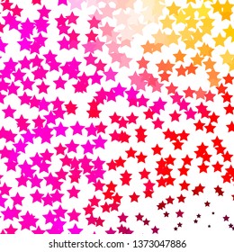 Light Pink, Yellow vector texture with beautiful stars. Colorful illustration with abstract gradient stars. Design for your business promotion.