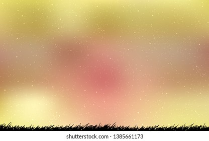 Light Pink, Yellow vector texture with milky way stars. Shining colored illustration with bright astronomical stars. Pattern for astronomy websites.