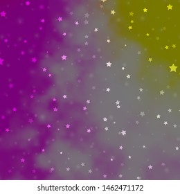 Light Pink, Yellow vector texture with beautiful stars. Modern geometric abstract illustration with stars. Pattern for wrapping gifts.
