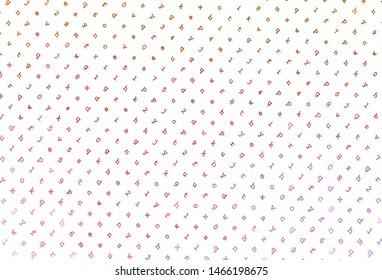 Light Pink, Yellow vector texture with ABC characters. Modern geometrical illustration with ABC english symbols. Smart design for promotion of university.