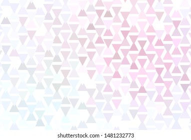 Light Pink, Yellow vector texture with triangular style. Illustration with set of colorful triangles. Pattern for websites.