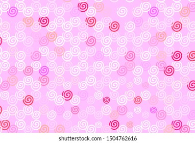 Light Pink, Yellow vector texture with curved lines. A circumflex abstract illustration with gradient. Pattern for your business design.