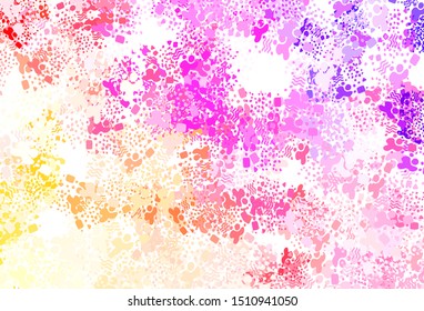 Light Pink, Yellow vector texture with abstract forms. Colorful chaotic forms with gradient in modern style. Modern design for your business card.