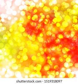 Light Pink, Yellow vector texture with disks. Abstract decorative design in gradient style with bubbles. Pattern for business ads.