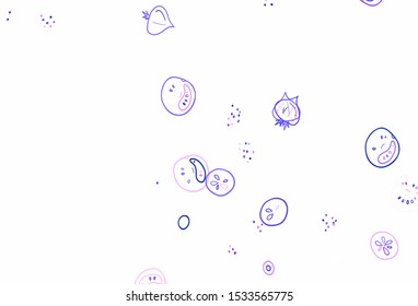 Light Pink, Yellow vector texture with delicious snacks. Beautiful colorful illustration with food in doodle style. Design for ad, poster, banner of cafes or restaurants.