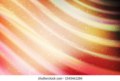 Light Pink, Yellow vector texture with milky way stars. Blurred decorative design in simple style with galaxy stars. Pattern for futuristic ad, booklets.