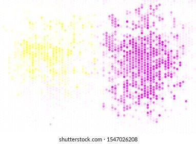 Light Pink, Yellow vector texture with disks. Blurred bubbles on abstract background with colorful gradient. Design for poster, banner of websites.