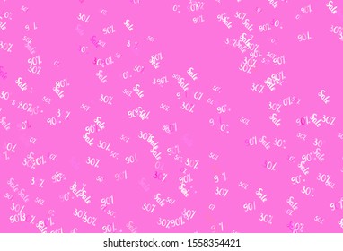 Light Pink, Yellow vector texture with selling prices 30, 50, 90 %. Illustration with signs of sales on abstract template. Backdrop for super sales on Black Friday.