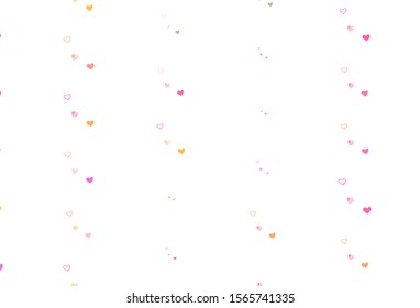 Light Pink, Yellow vector texture with lovely hearts. Illustration with hearts in love concept for valentine's day. Template for Valentine's greeting postcards.