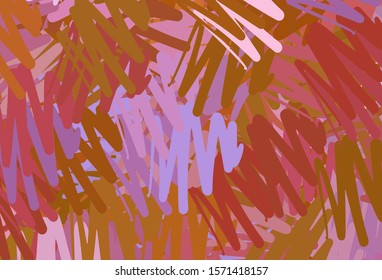 Light Pink, Yellow vector texture with colored lines. Lines on blurred abstract background with gradient. Smart design for your business advert.