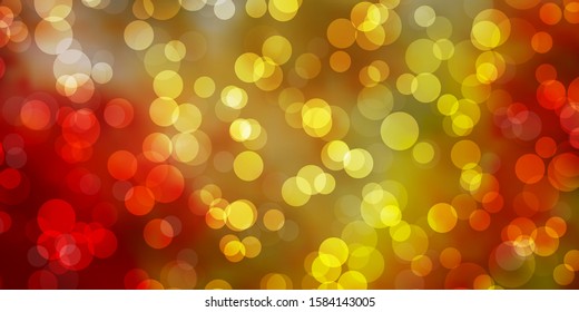 Light Pink, Yellow vector texture with circles. Abstract illustration with colorful spots in nature style. Design for posters, banners.