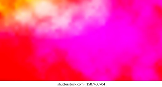 Light Pink, Yellow vector texture with cloudy sky. Shining illustration with abstract gradient clouds. Pattern for your booklets, leaflets.