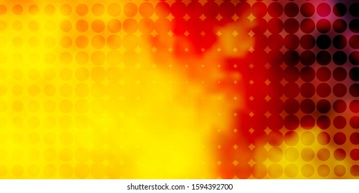 Light Pink, Yellow vector texture with disks. Colorful illustration with gradient dots in nature style. Pattern for business ads.