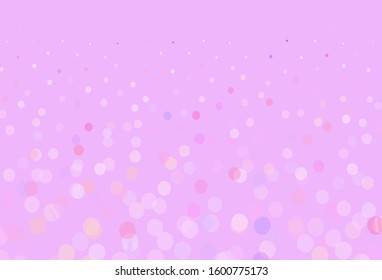 Light Pink, Yellow vector texture with disks. Beautiful colored illustration with blurred circles in nature style. Pattern for beautiful websites.