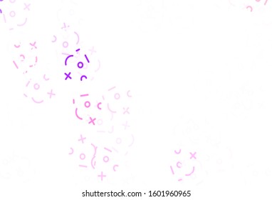Light Pink, Yellow vector texture with mathematic symbols. Blurred design in simple style with collection of numerals. Best design a poster, banner of a math college.