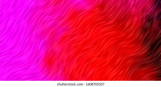 Light Pink, Yellow vector texture with curves. Colorful abstract illustration with gradient curves. Pattern for booklets, leaflets.