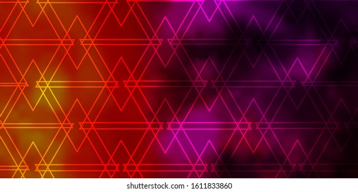Light Pink, Yellow vector texture with triangular style. Triangles on abstract background with colorful gradient. Pattern for websites.