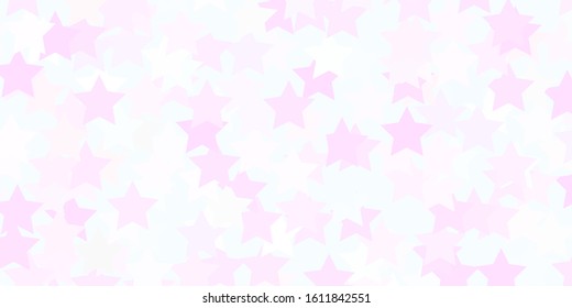 Light Pink, Yellow vector texture with beautiful stars. Shining colorful illustration with small and big stars. Pattern for websites, landing pages.