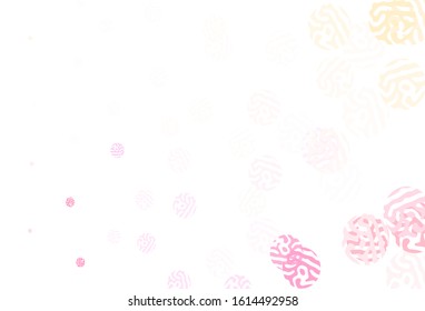 Light Pink, Yellow vector texture with disks. Modern abstract illustration with colorful water drops. Pattern for futuristic ad, booklets.